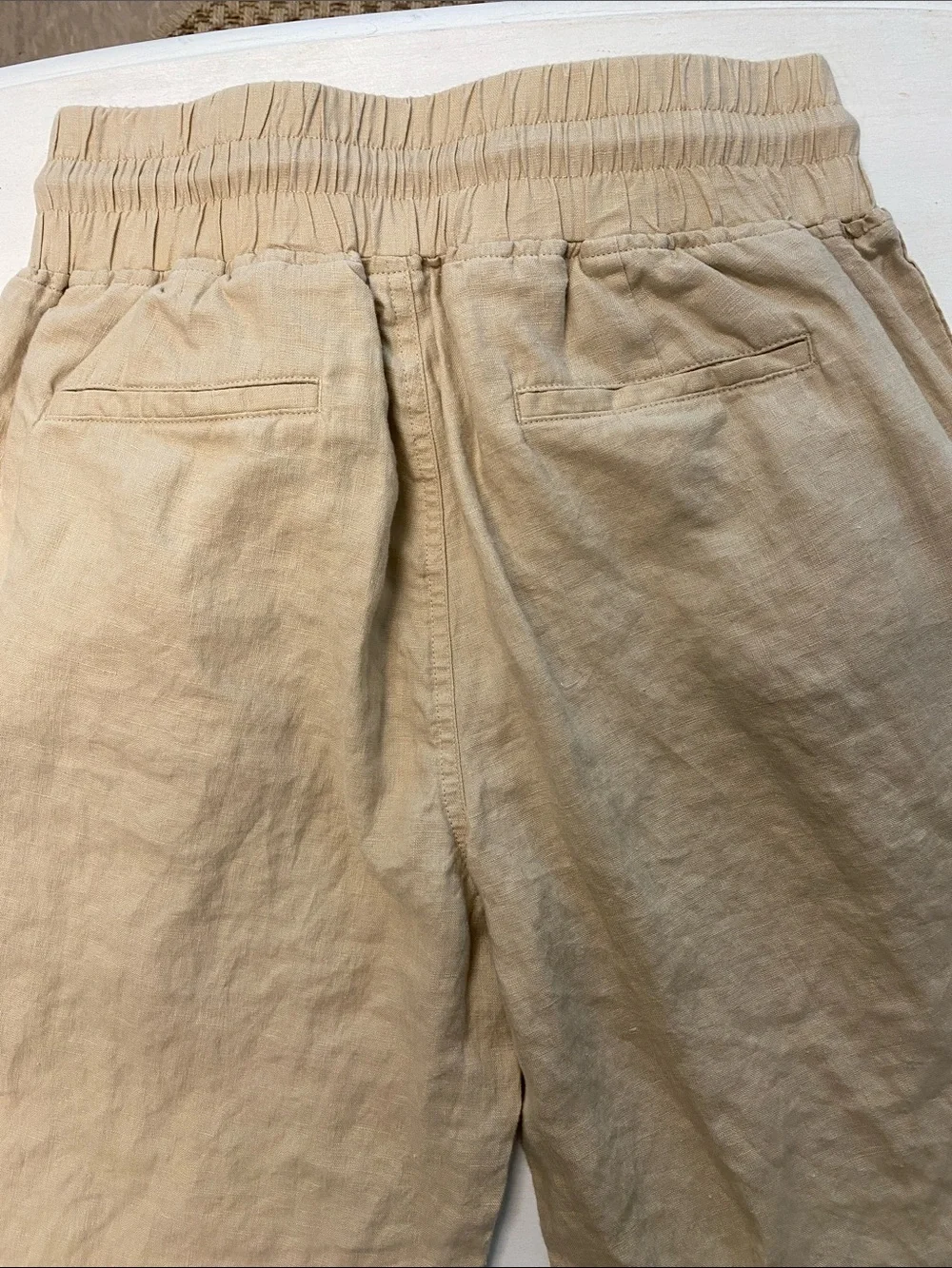 Quince Women’s  Drawstring Linen-Blend Pants  in Khaki